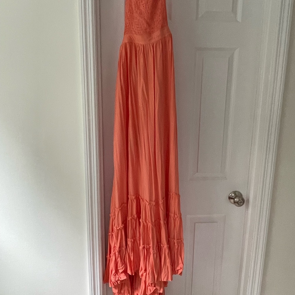 Cotton Coral Maxi Dress